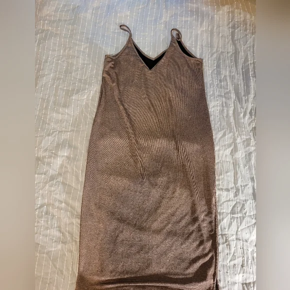 Wet Seal Dresses | Wet Seal Slip Dress Metallic Pink with Slit | Color: Pink | Size: M | Mham23'S Closet